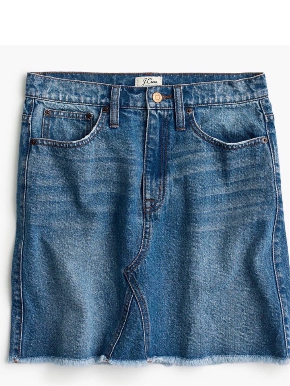 NWT$98 J.Crew sz 26 Denim Jean Mini Skirt Frayed Hem